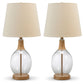 Clayleigh - Clear / Brown - Glass Table Lamp (Set of 2)