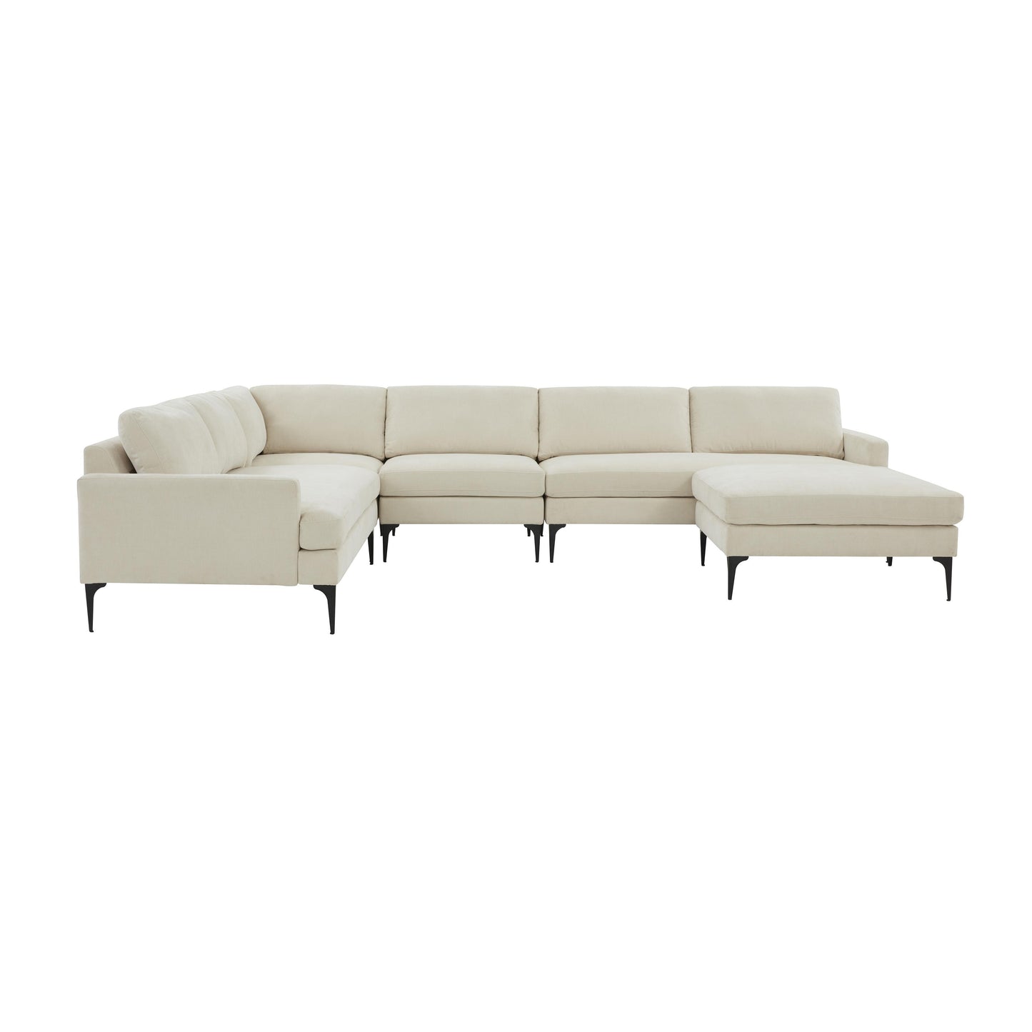 Serena - Large Chaise Sectional With Black Legs