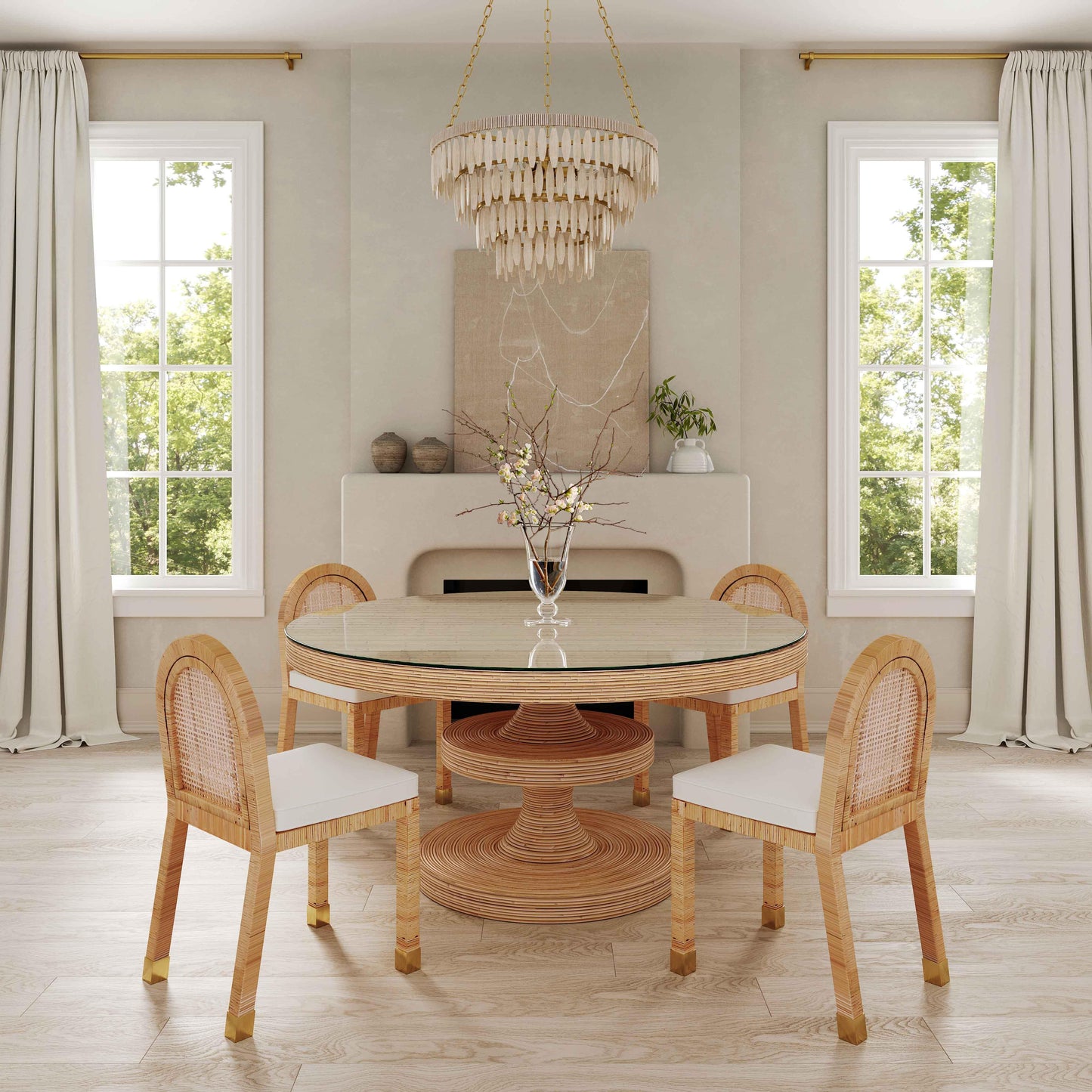 Amara - Rattan Arched Back Dining Chair - Natural