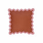 Scalloped Edge - Linen Throw Pillow - Pink / Terracotta