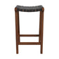 James - Mid-Century Modern Leather Bar Stool - Black