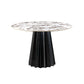 Jimena - Marble Ceramic Round Dining Table - Black