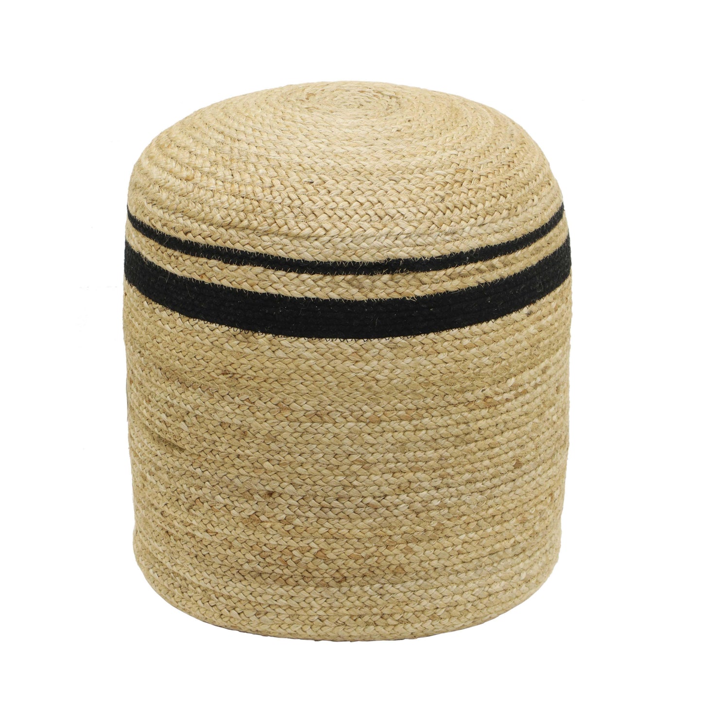 Emerge - Round Pouf - Black / Natural