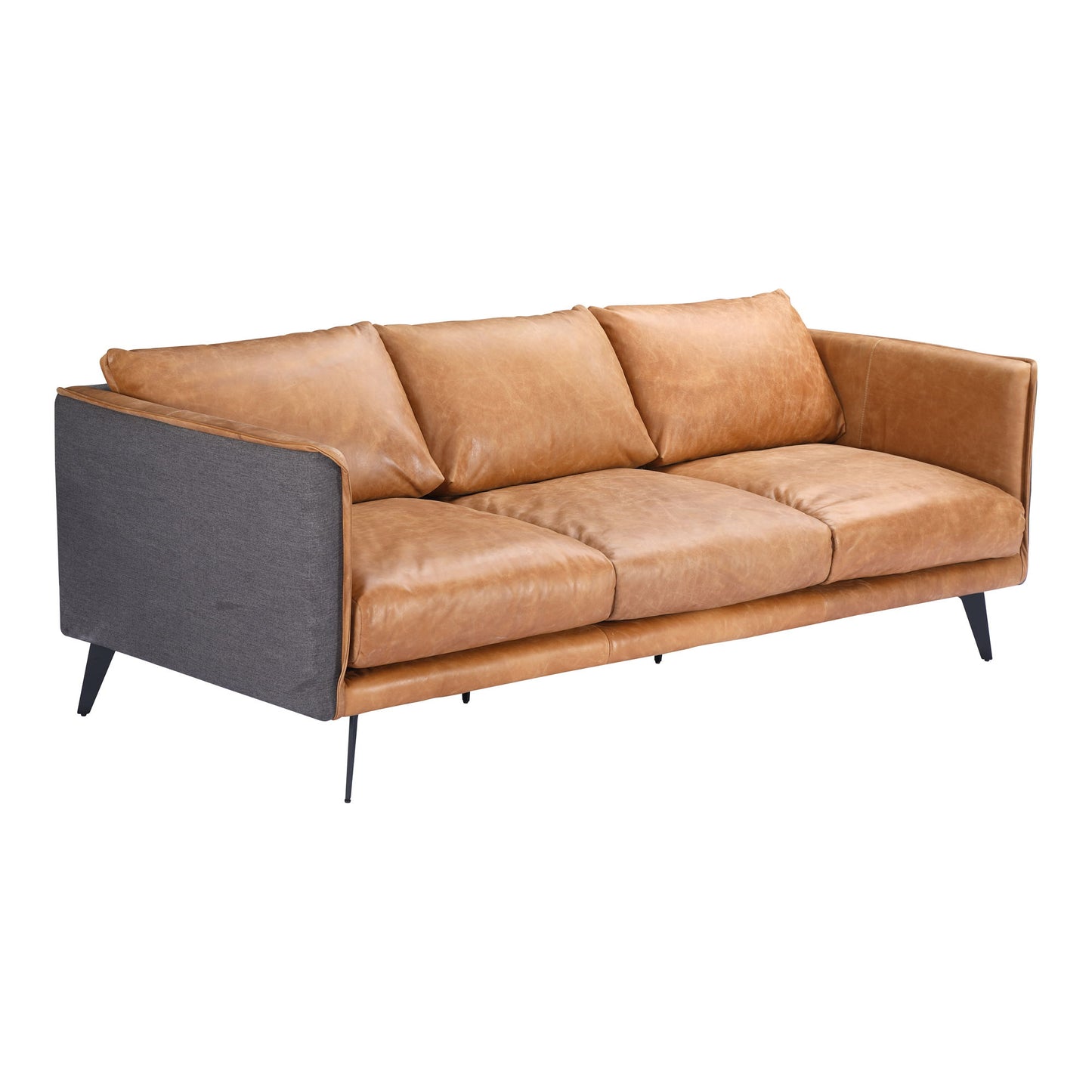 Messina - Leather Sofa - Cognac