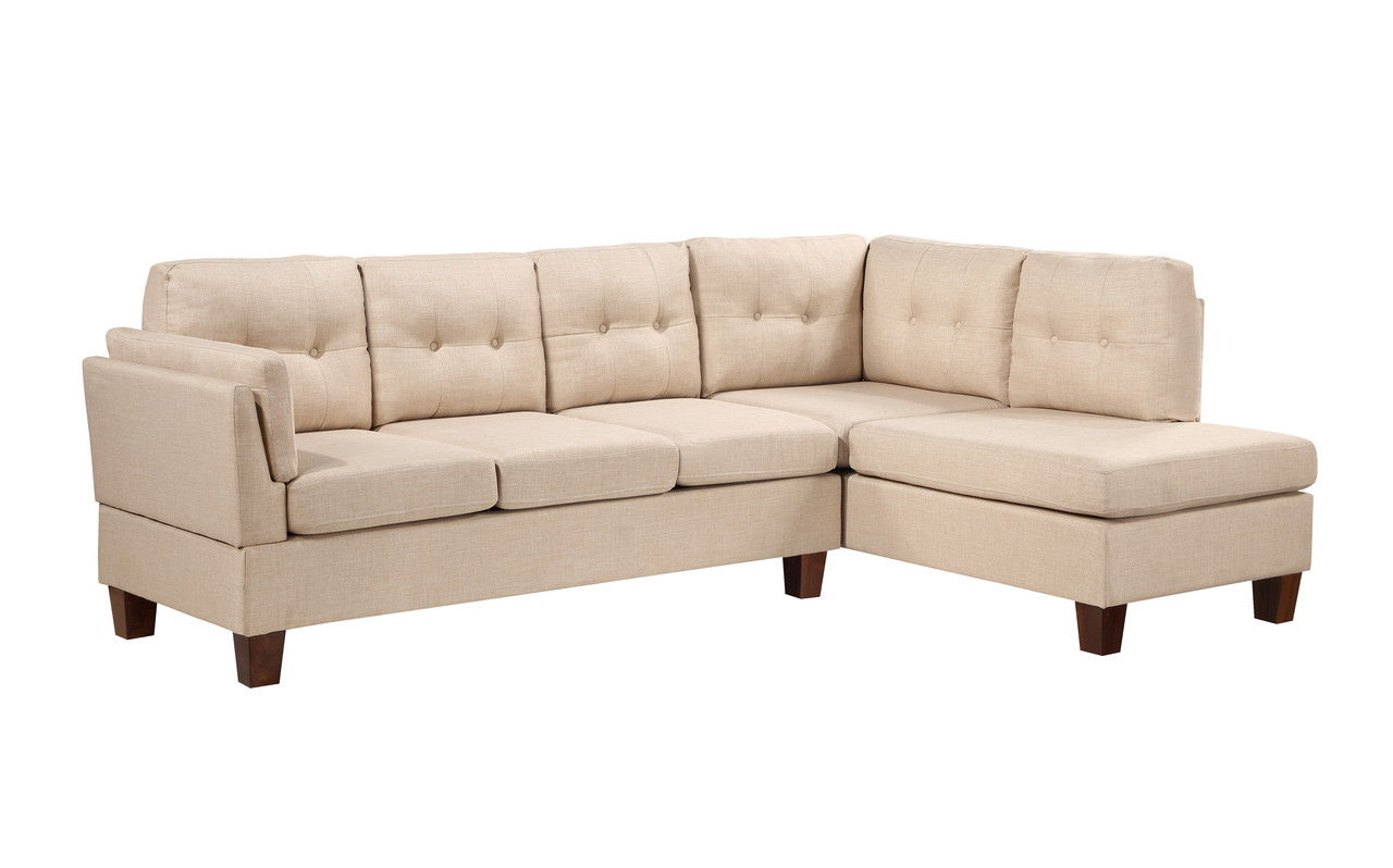 Dalia - Linen Modern Sectional Sofa With Chaise