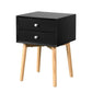 Side Table With 2 Drawer, Mid-Century Modern Storage Cabinet For Bedroom