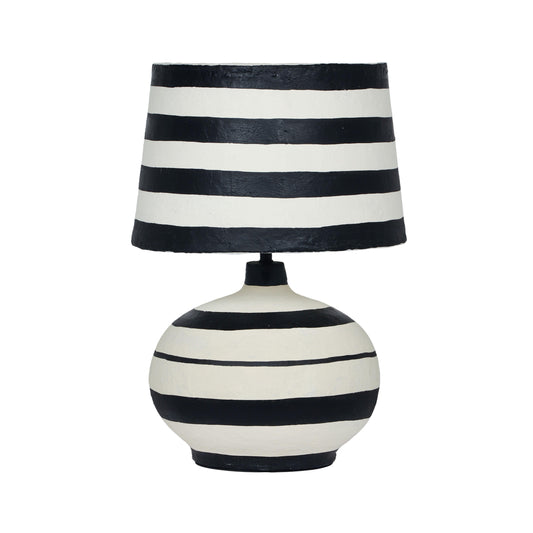 Positano - Striped Papier Mache Table Lamp