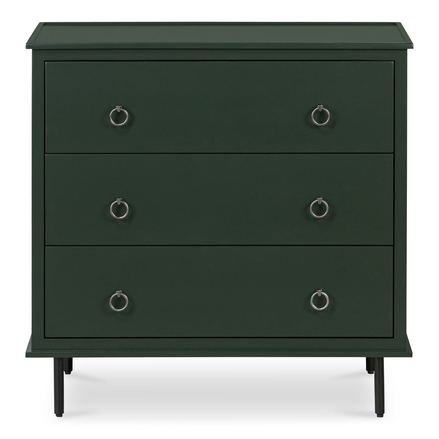 Reagan - 3 Drawer Nightstand - Deep Green