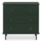 Reagan - 3 Drawer Nightstand - Deep Green