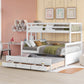 Twin Over Full Bunk Bed With Twin Size Trundle, Separable Bunk Bed With Drawers For Bedroom