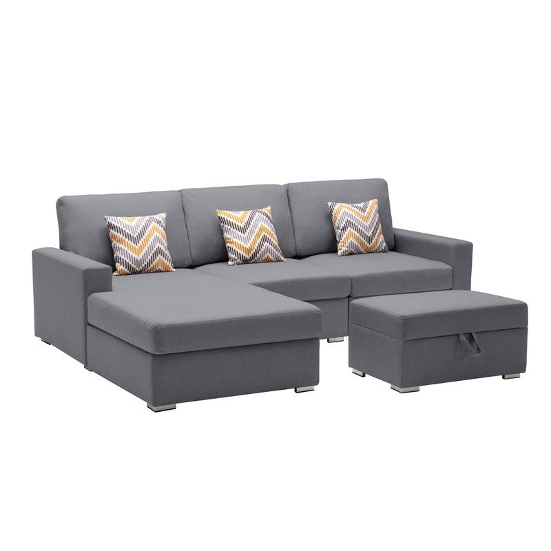 Nolan - 4 Piece Reversible Sectional Sofa Chaise With Interchangeable Legs