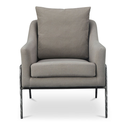 Archer - Accent Chair - Light Gray Linen Blend