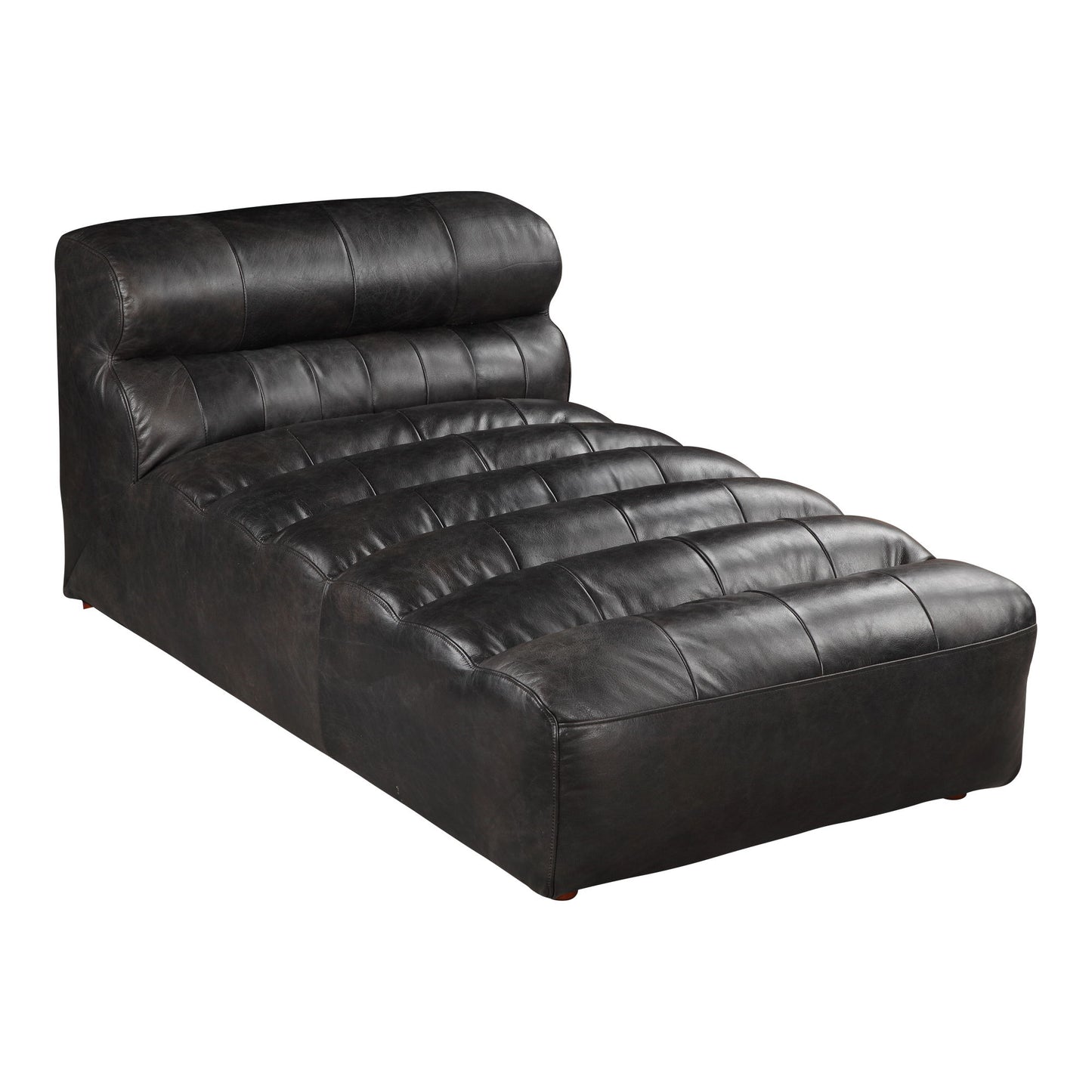 Ramsay - Leather Chaise Antique - Black