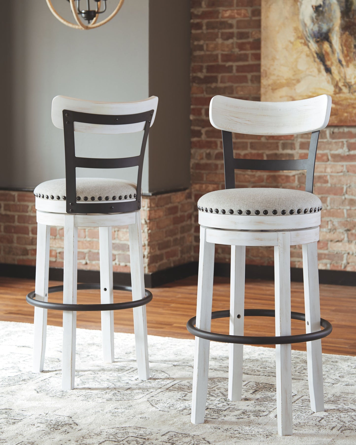 Valebeck -  Tall Upholstered Swivel Barstool