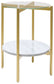 Wynora - White / Gold - Round End Table