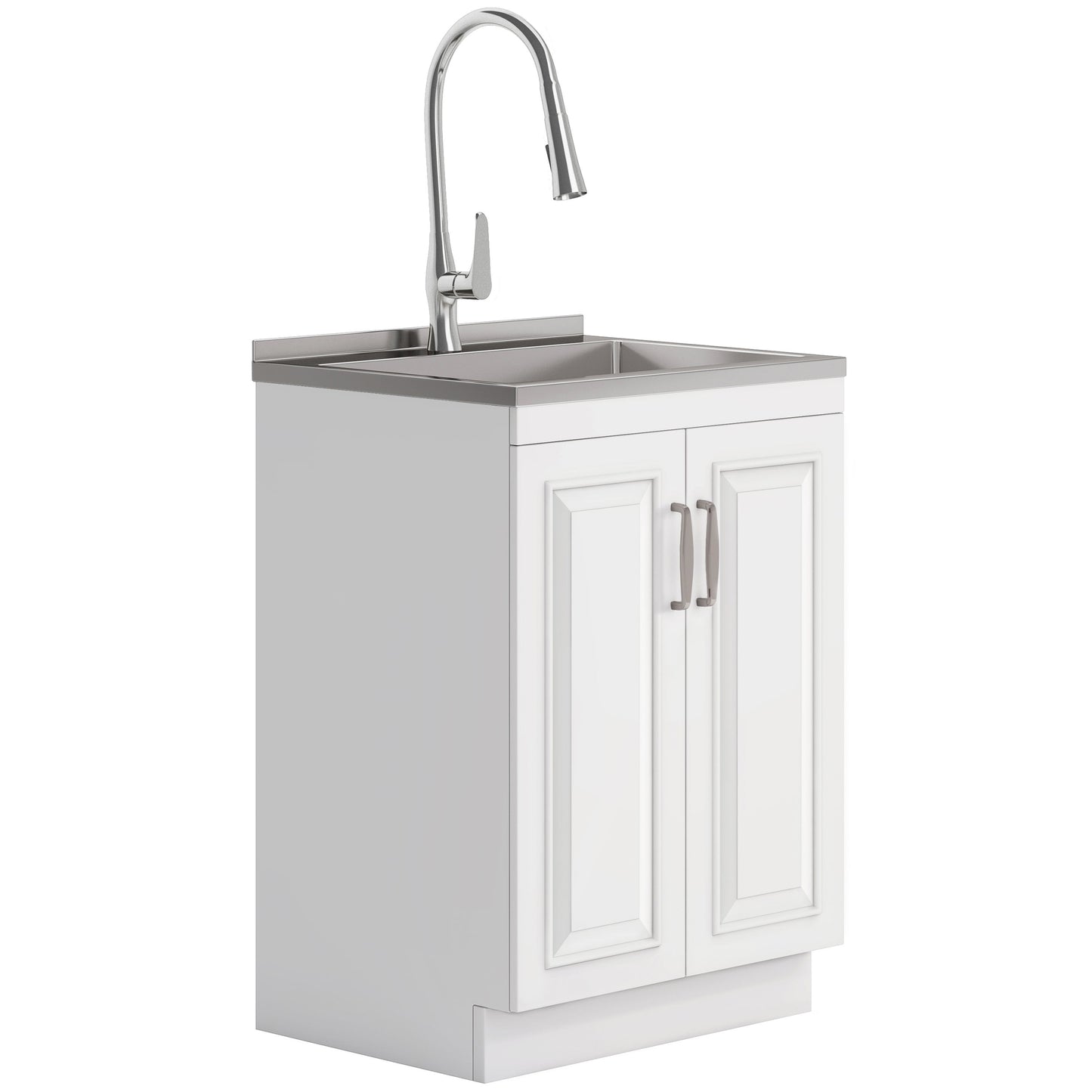 Darwin - Deluxe Laundry Cabinet With Pull-Out Faucet And Stainless Steel Sink