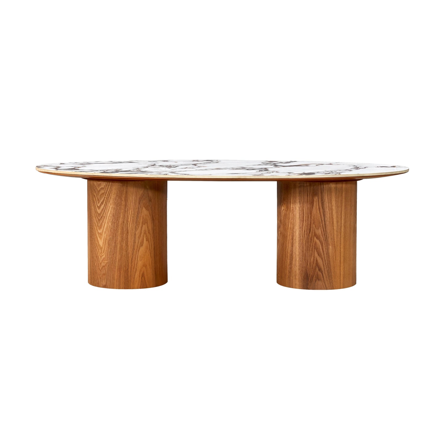 Tamara - Marble Ceramic Oval Coffee Table - Light Brown