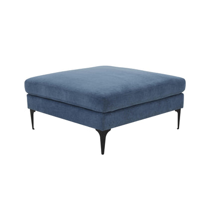 Serena - Velvet Ottoman With Black Legs