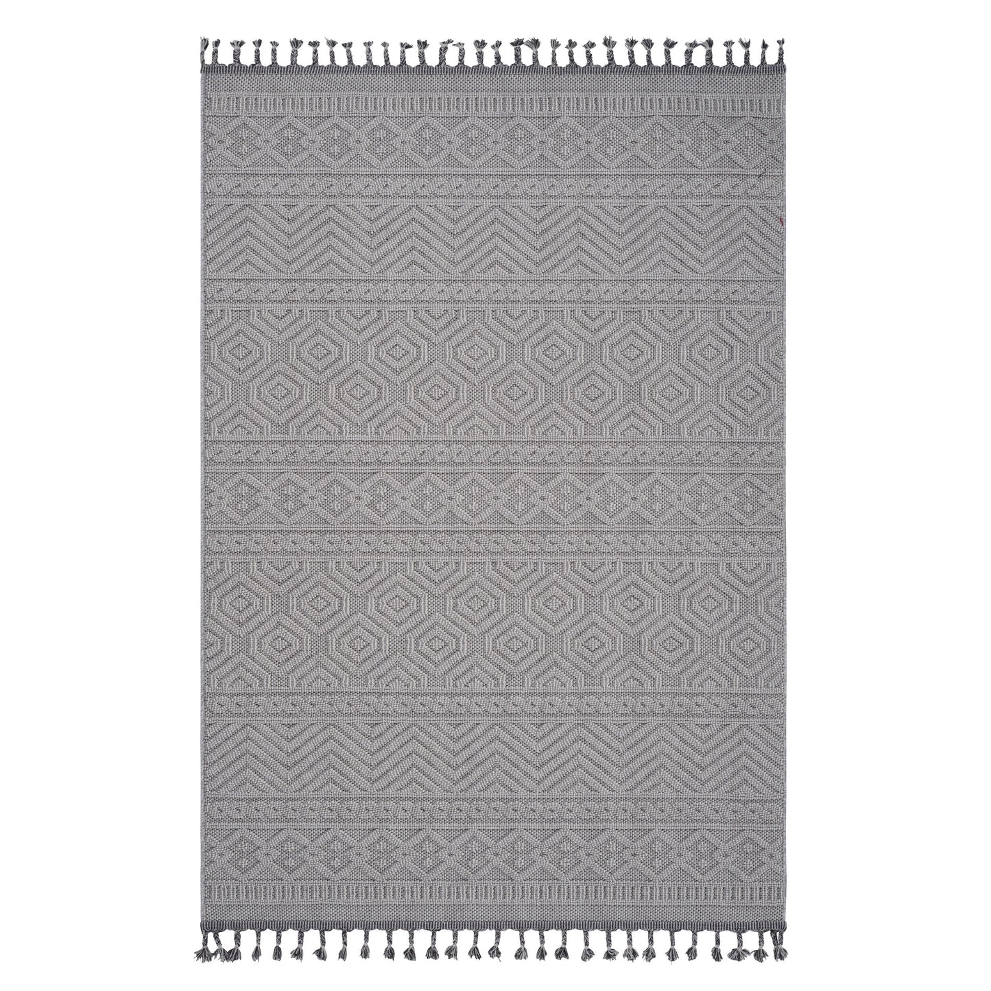 Guros - 8' x 10' Geometric Indoor / Outdoor Area Rug - White