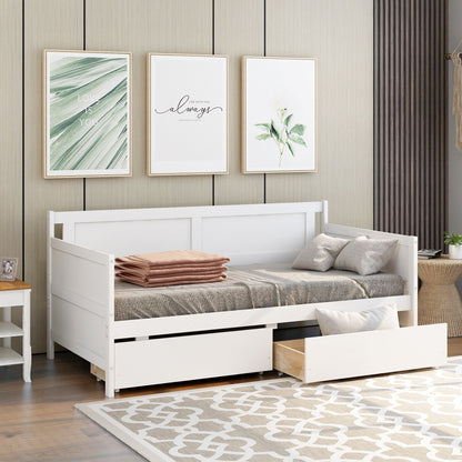 Twin Size Sofa Bed, Daybed With Two Drawers, Storage Drawers For Bedroom, Living Room