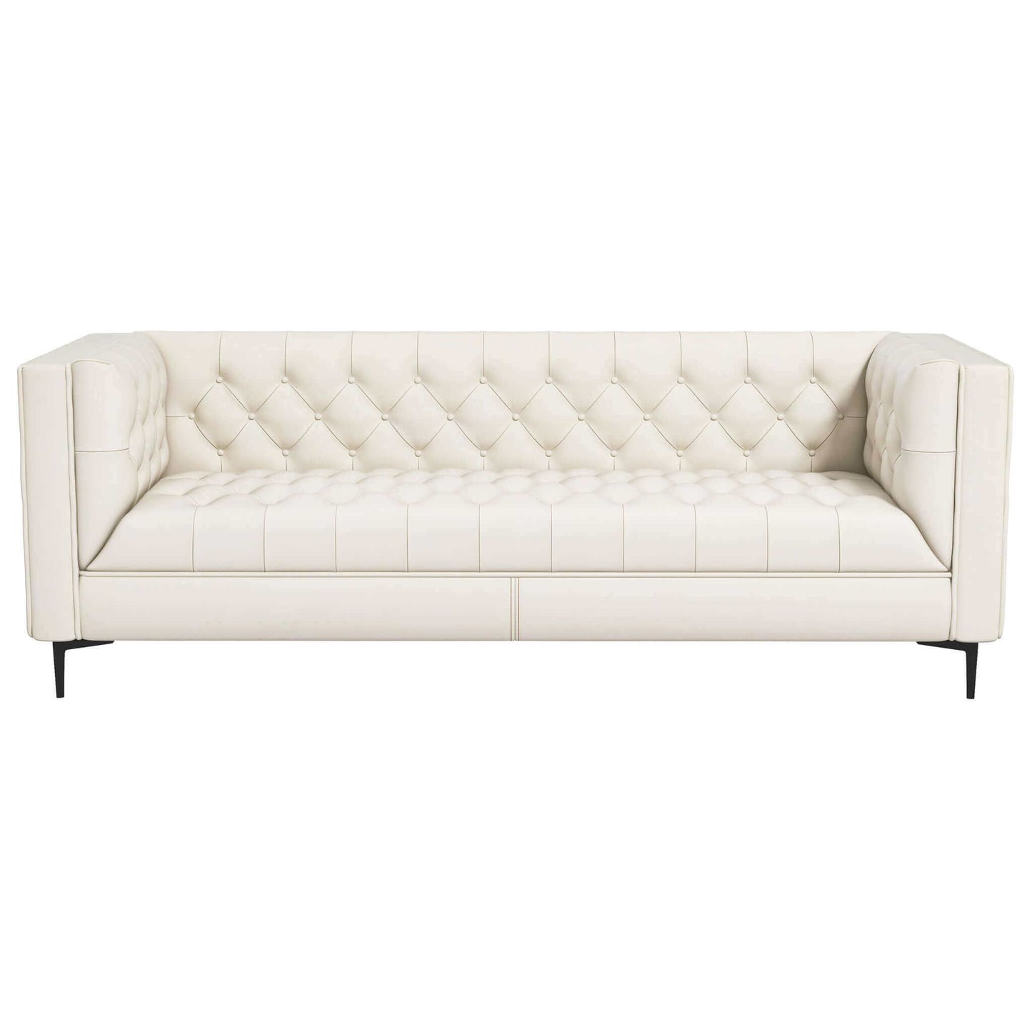 Evelyn - Mid-Century Modern Leather Luxury Chesterfield Sofa