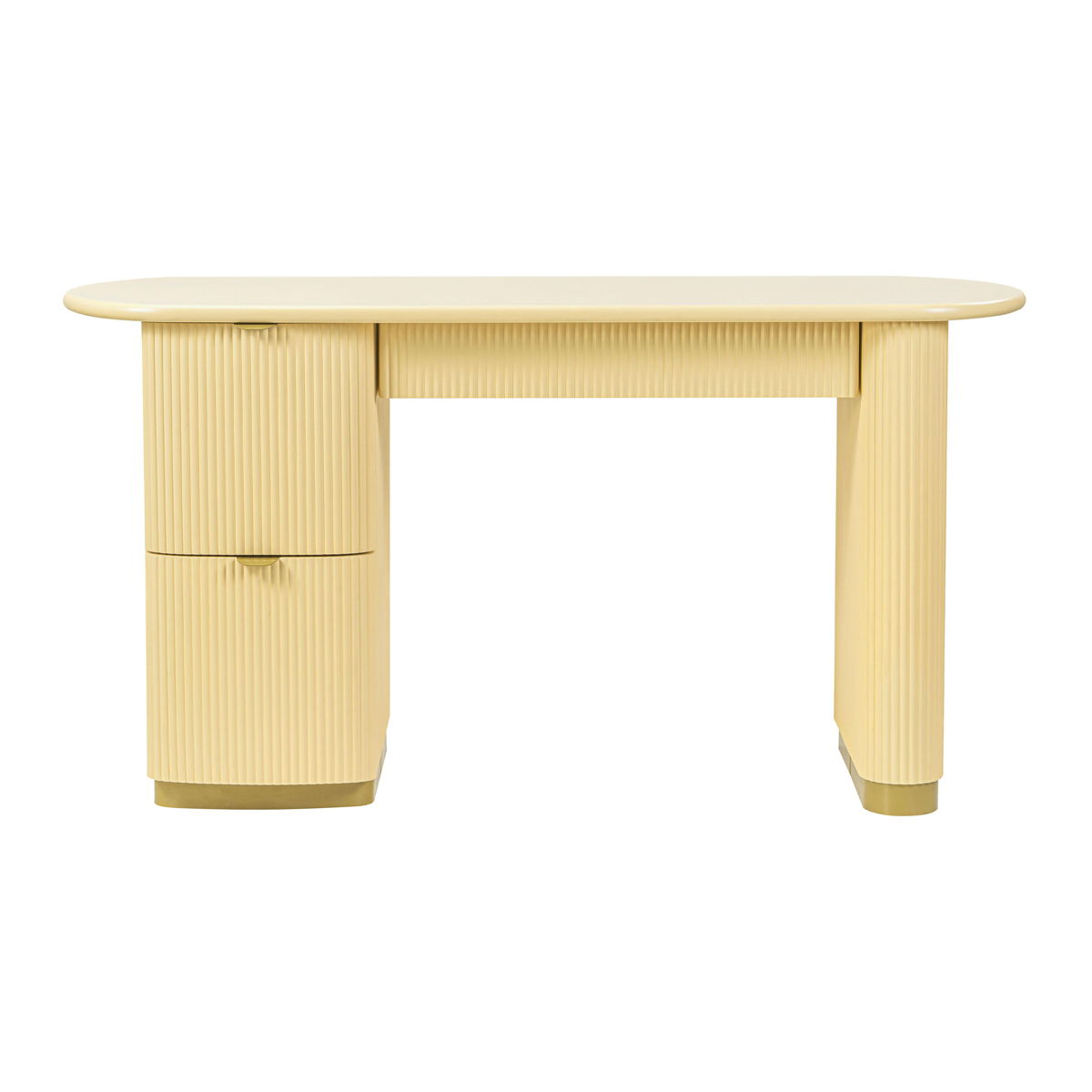 Francesca - 3-Drawer Desk - Yellow Peach