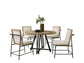 Tate - Round Dining Table With Cream Color Upholstered Chairs (Set of 5) - Oak Finish