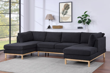 Hallie - Wide Sherpa Double Chaise U-Shape Sectional Sofa