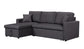 Paisley - Linen Fabric Reversible Sleeper Sectional Sofa With Storage Chaise