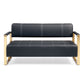 Modern Upholstery Accent Loveseat Sofa For Living Room 2 Seater With Golden Metal Arms