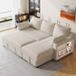 Pull Out Sleeper Sofa L-Shaped Couch Convertible Sofa Bed With Storage Chaise, Storage Racks And USB Ports