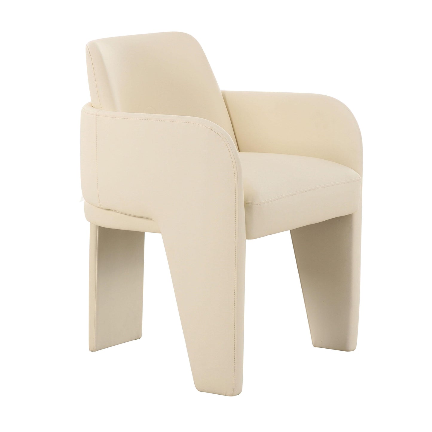 Leo - Vegan Leather Dining Chair - Cream