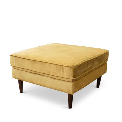 Amber - Square Upholstered Ottoman Linen