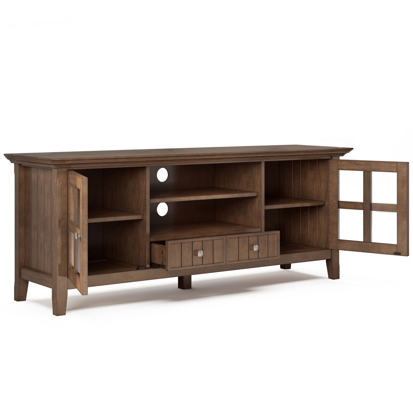 Acadian - TV Media Stand - Rustic Natural Aged Brown