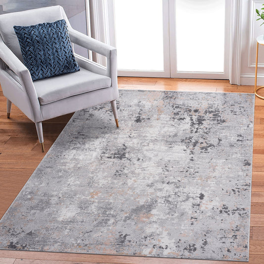 8' x 10' Abstract Non-Shedding Living Room Bedroom Dining Home Office Stylish And Stain Resistant Area Rug - Gray / Multi