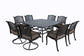 Square 8 Person 64" Long Aluminum Dining Set With Cushions - Antique Brown