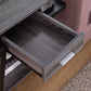 Home End Table With Drawer, Side Table With Storage Shelf - Distressed Gray / Black