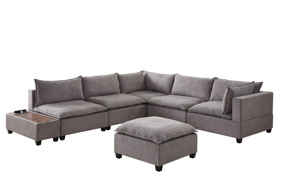 Madison - Modular Sectional Sofa Chaise With USB Storage Console Table