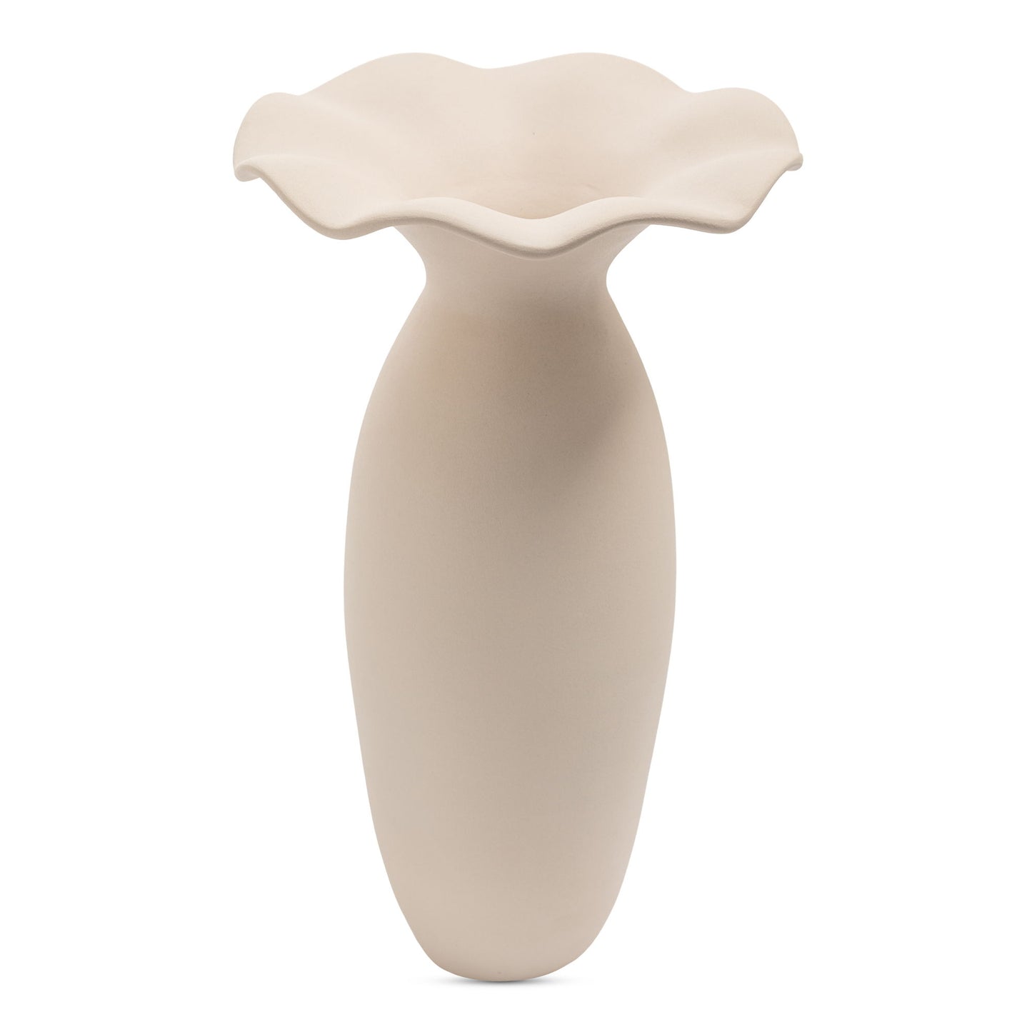 Ruffle - 16" Descorative Vessel - Beige