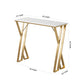 Modern High Bar Table With Double Pedestal - White / Gold