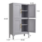 Metal Kitchen Storage Cabinet, Kitchen Pantry Storage Cabinet With Doors And Shelves, Storage Cabinet With Adjustable Leveling Foot For Kitchen, Living Room And Dining Room