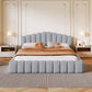 Floor Bed Frame Shell Shaped Headboard For Bedroom, No Box Spring Needed