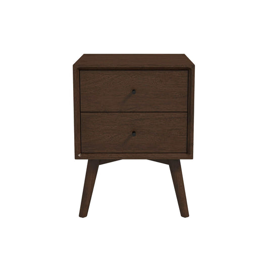 Caroline - Mid-Century Modern Style White Night Stand 2 Drawer